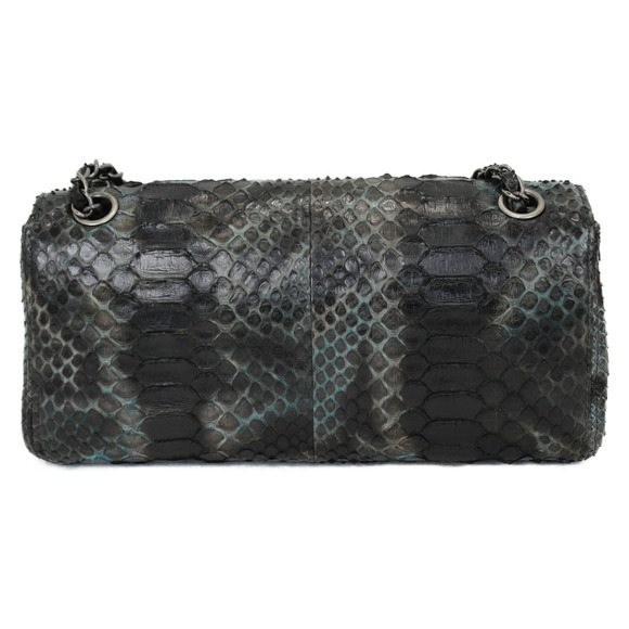 Chanel Python Chain Shoulder Bag Black Blue - Picture 2 of 6